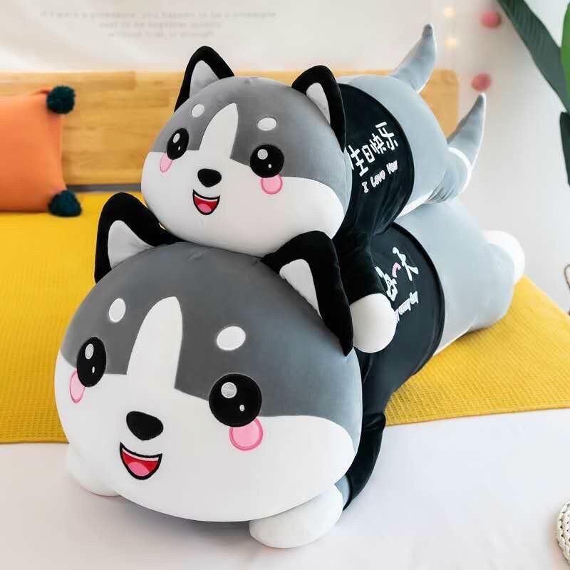 Chó, Mèo, CHUỘT Husky Bông Siêu To Khổng Lồ - Chất Liệu Lông Nhung Mềm Mịn Co Dãn 4 Chiều - Gấu Bông