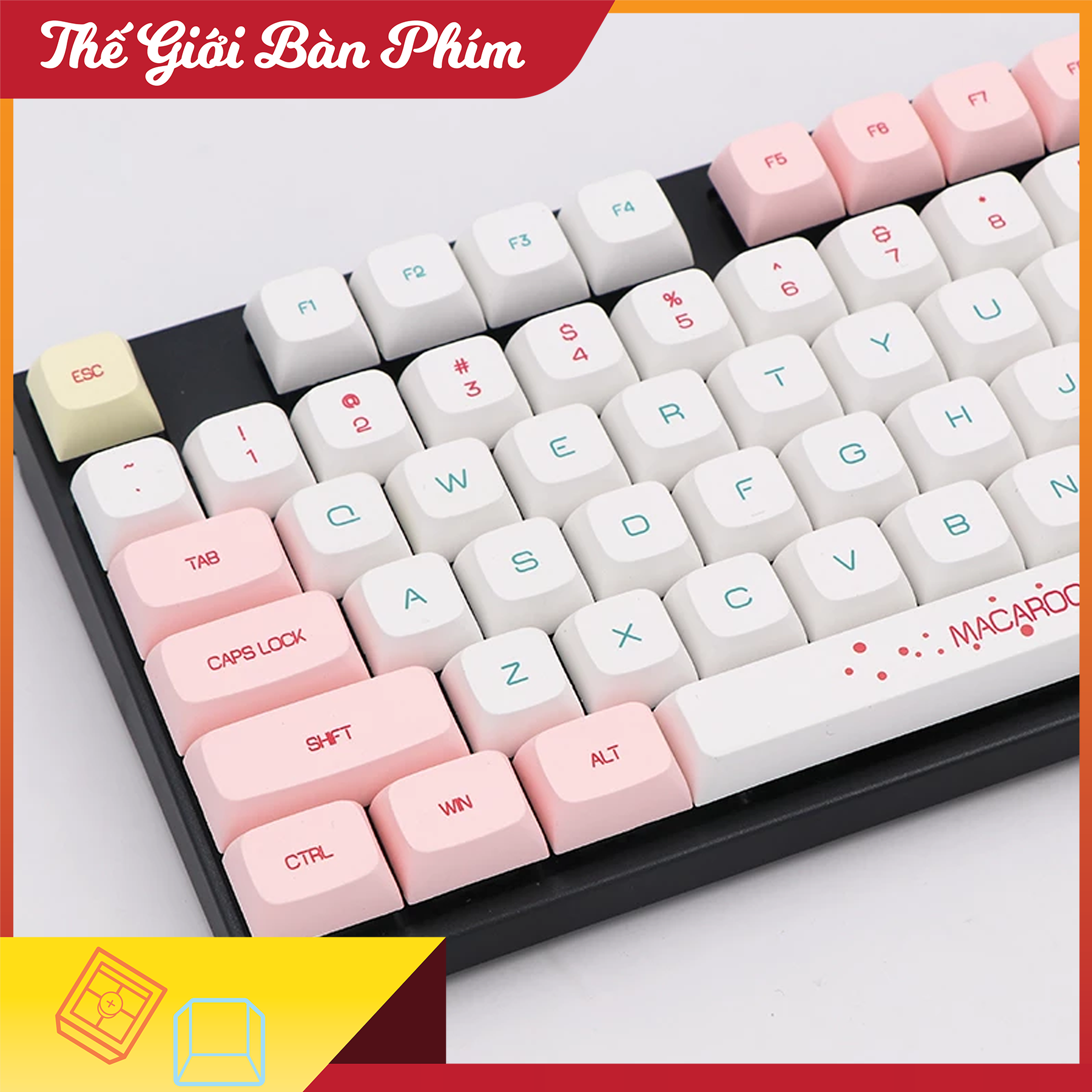 Keycap Macaroon PBT XDA Profile cho bàn phím cơ đầy đủ 131 phím