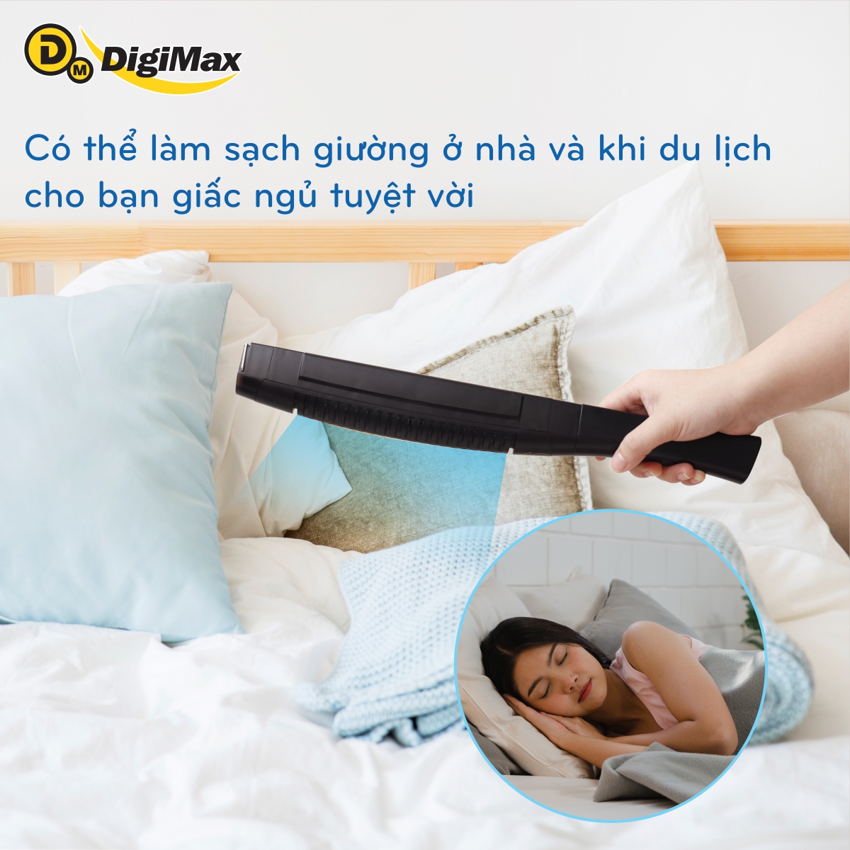 Máy diệt khuẩn Digimax UV-C thiết kế cầm tay. Pin sạc USB 5V