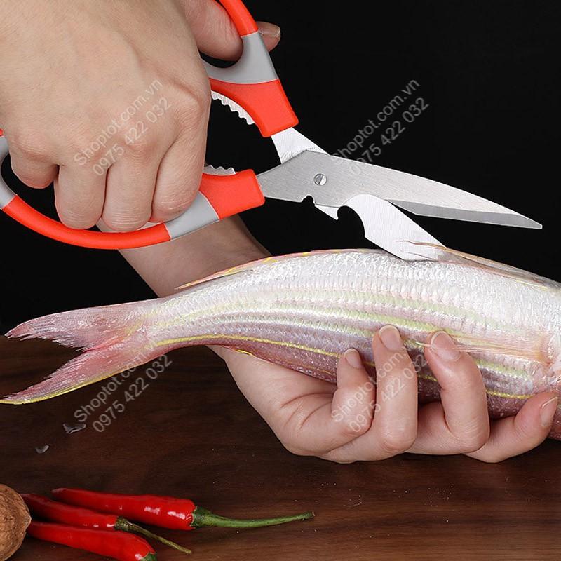 KÉO CẮT ĐA NĂNG NHÀ BẾP 4 TRONG 1 BẰNG THÉP KHÔNG GỈ YJ024