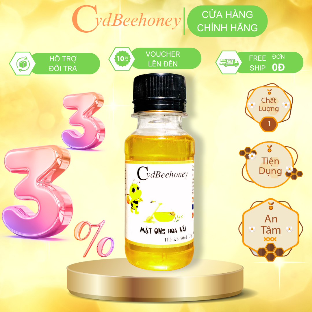 Mật Ong Nguyên Chất Hoa Vải Cvdbeheoney loại 90ml