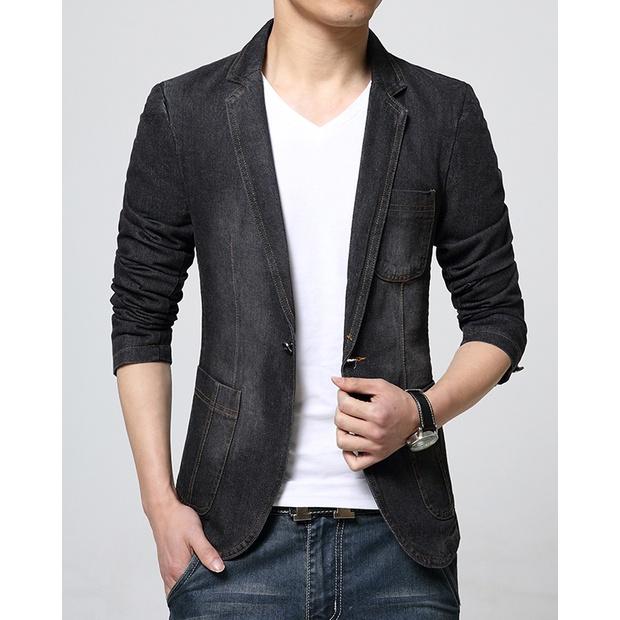 Áo khoác, áo khoác nam dáng vest jean cực chất và sang chảnh, cá itnhs, chất vải dày dặn đứng phom - T17