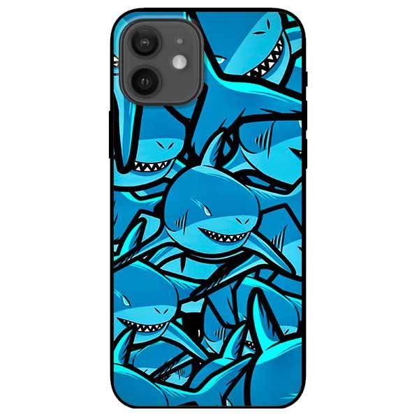 Ốp lưng dành cho iPhone 12 Mini - iPhone 12 - iPhone 12 Pro - iPhone 12 Pro Max - Cá Mập Nền Xanh