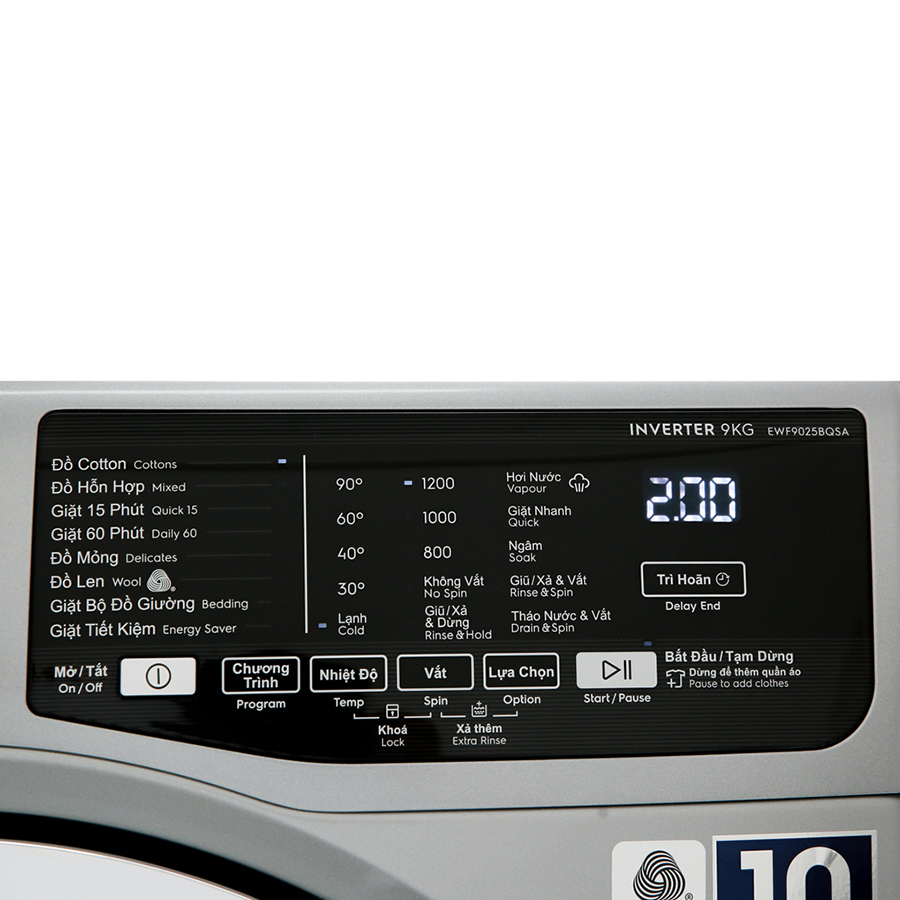 Máy giặt Electrolux Inverter 9 Kg EWF9025BQSA