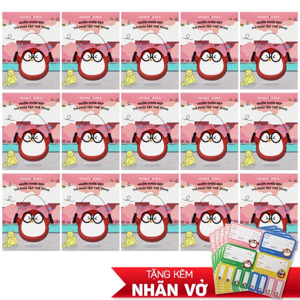 Combo 15 Tập Học Sinh Việt Nam Trong Tôi Là - Miền Nam - 4 Ô Ly - 96 Trang 60gsm - The Sun 03 - Tặng Nhãn Vở Kèm Sticker