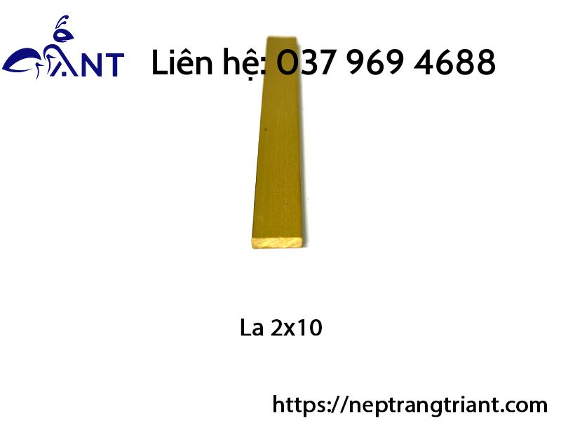 Nẹp đồng la 2x10, nẹp la trang trí, thanh la đồng, thanh dài 3m, có hỗ trợ cắt theo kích thước