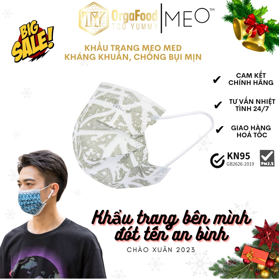 Khẩu trang MEO Med kháng khuẩn, chống bụi mịn. Xuất khẩu NewZealand, gói 10 chiếc nhiều màu sắc - Mask Fashion