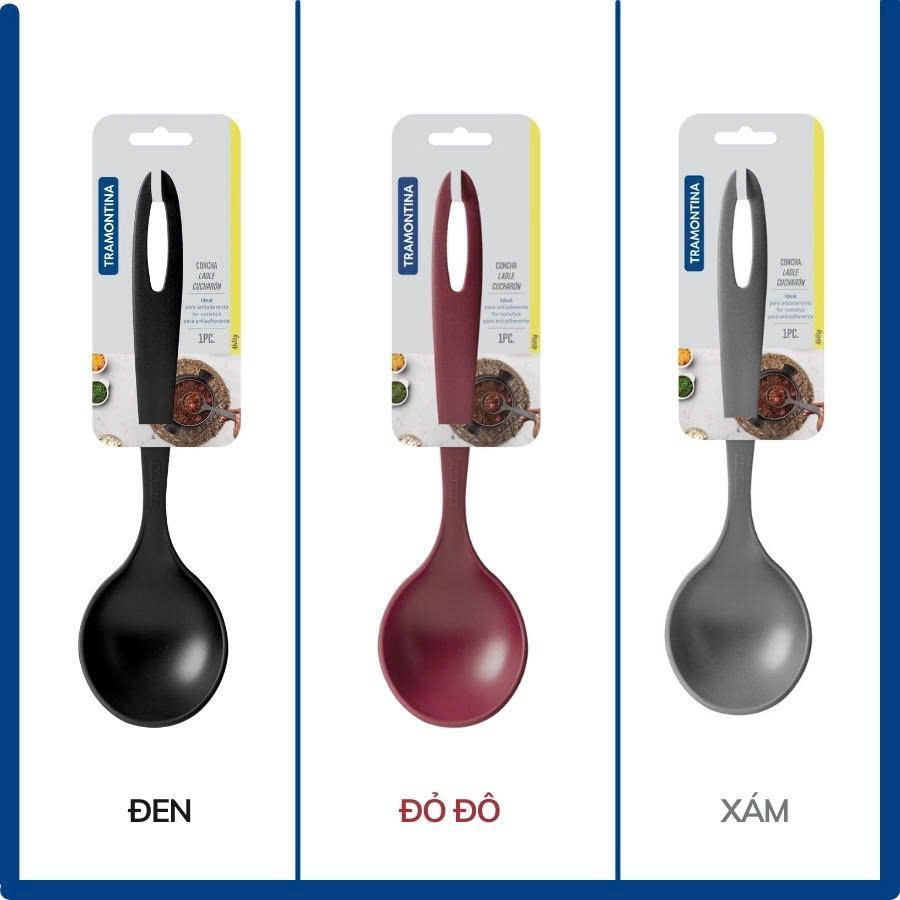 Muôi Múc Canh Lớn Tramontina 30cm Nhựa PA An Toàn Sức Khỏe Chịu Nhiệt 180 độ C NK Brazil 25157