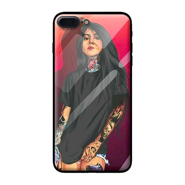 Ốp kính cho iPhone 7 Plus mẫu THỜI TRANG NỮ 1 - Hàng chính hãng