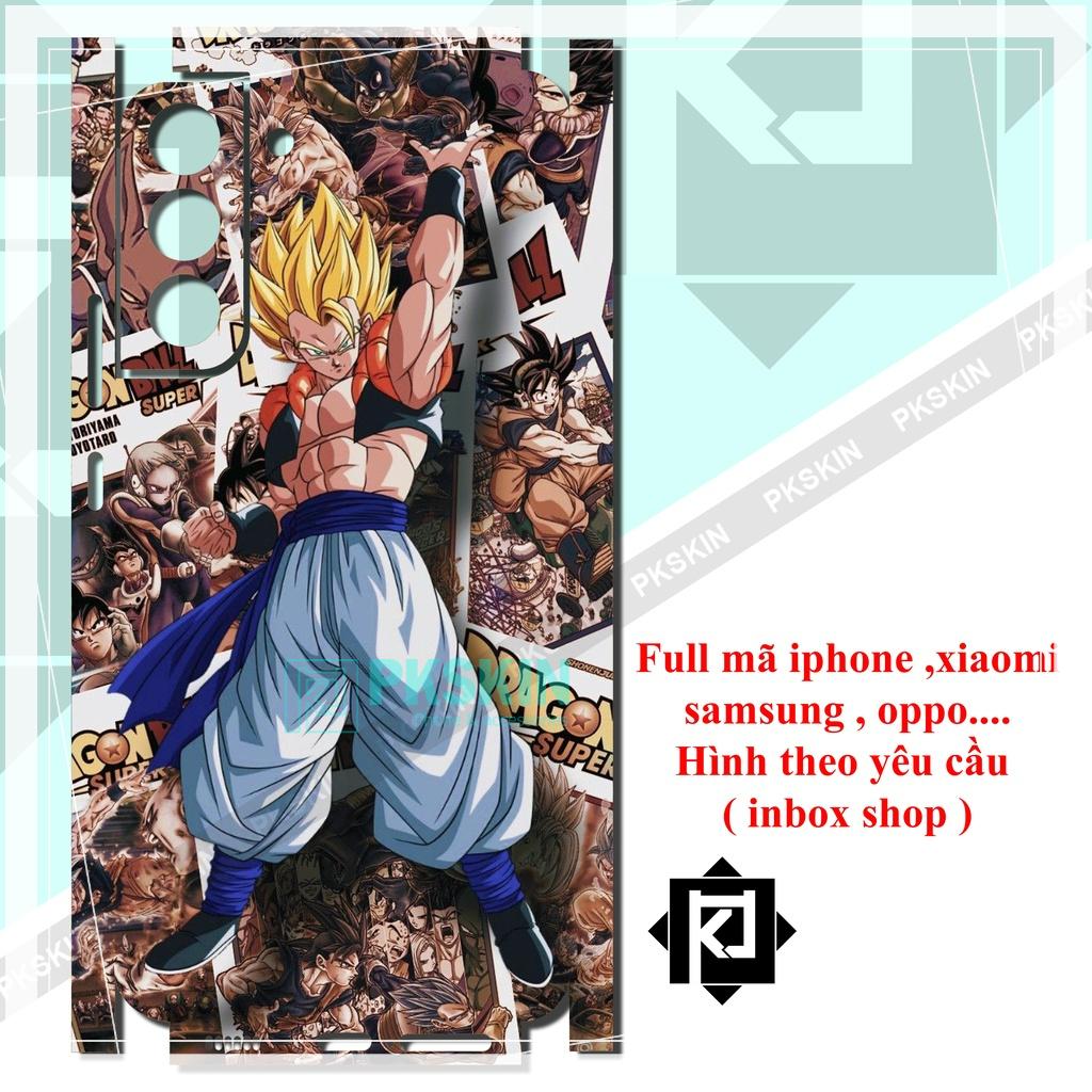 Miếng dán skin full lưng viền dành cho samsung s22, s22 plus ,s22 ultra , s20 , s20 plus, s20 ultra in hình dragon ball