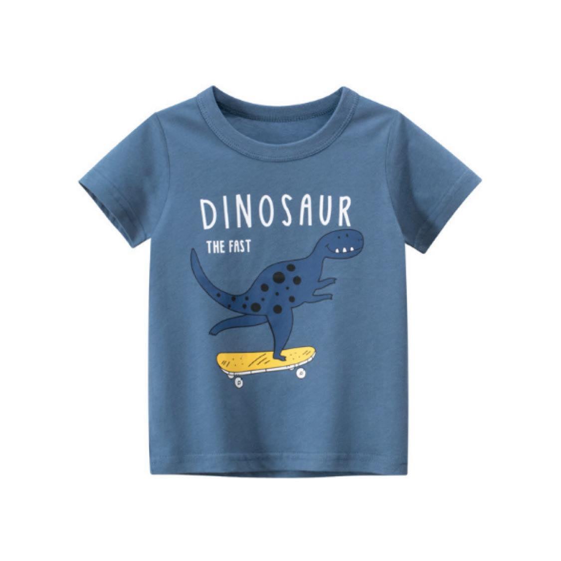 Áo thun bé trai in hình DINOSAUR ngộ nghĩnh chất cotton mềm mịn, thoáng mát cho da bé