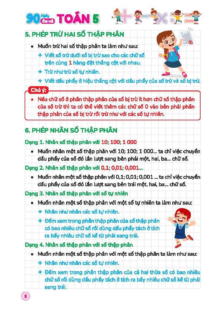 Sách - 90 Ngày Ôn Hè Toán 5 (Dành Cho Học Sinh Lớp 5 Lên Lớp 6)