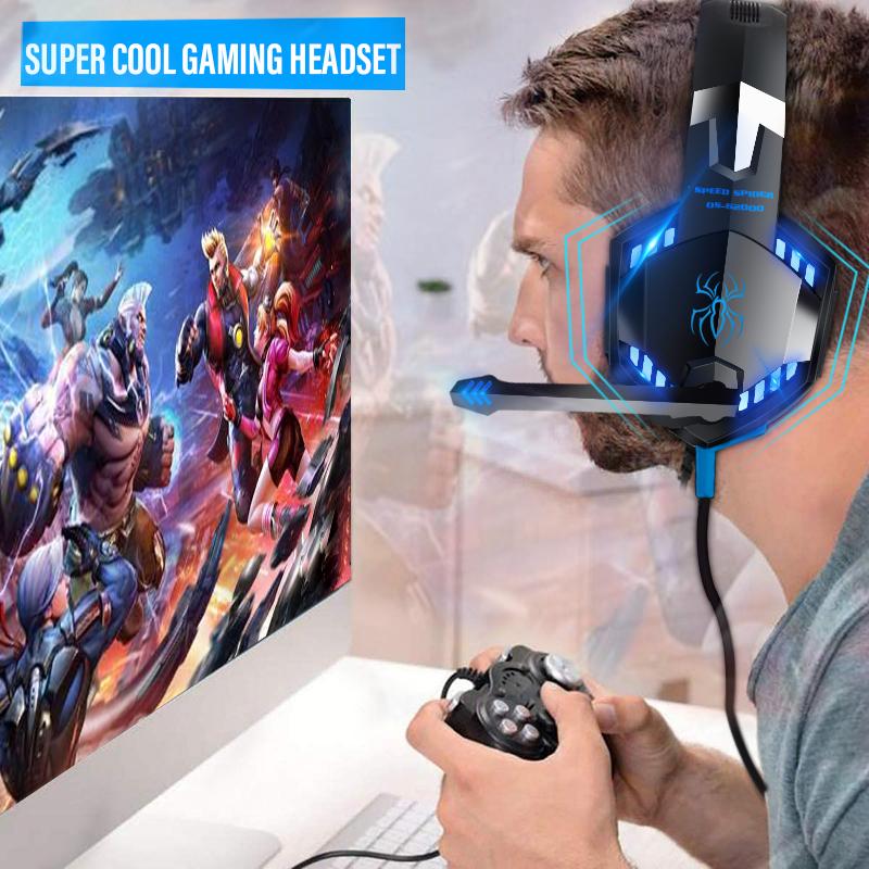 Game Thủ Chuyên Nghiệp Tai Nghe LED Stereo Tai Nghe Chơi Game Cho PS5 PS4 FiFa 21 Xbox One PC Với Tiếng Ồn-Loại Bỏ micro