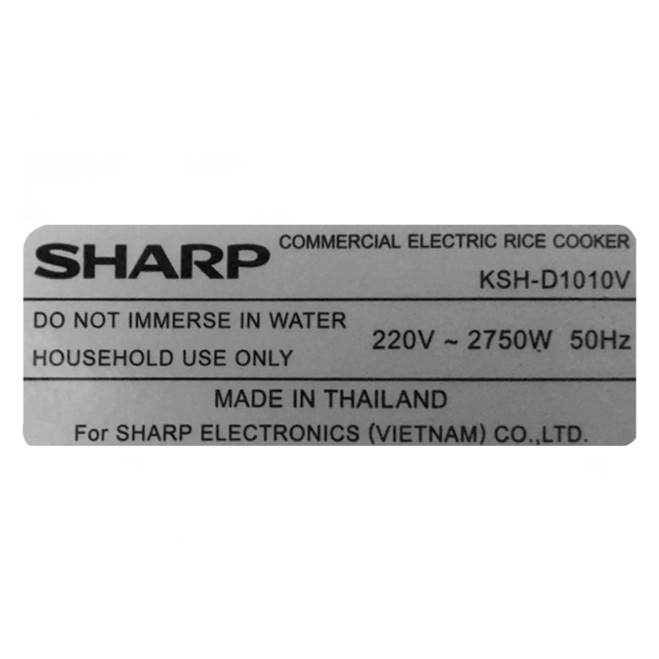 Nồi Cơm Điện Nắp Rời Sharp KSH-D1010V (10L) - Hàng chính hãng