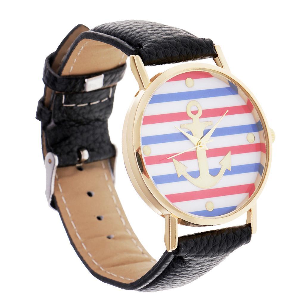 Men's Luxury Sport Watches Men's Quartz Wrist Watch Navy Style Leather Watch