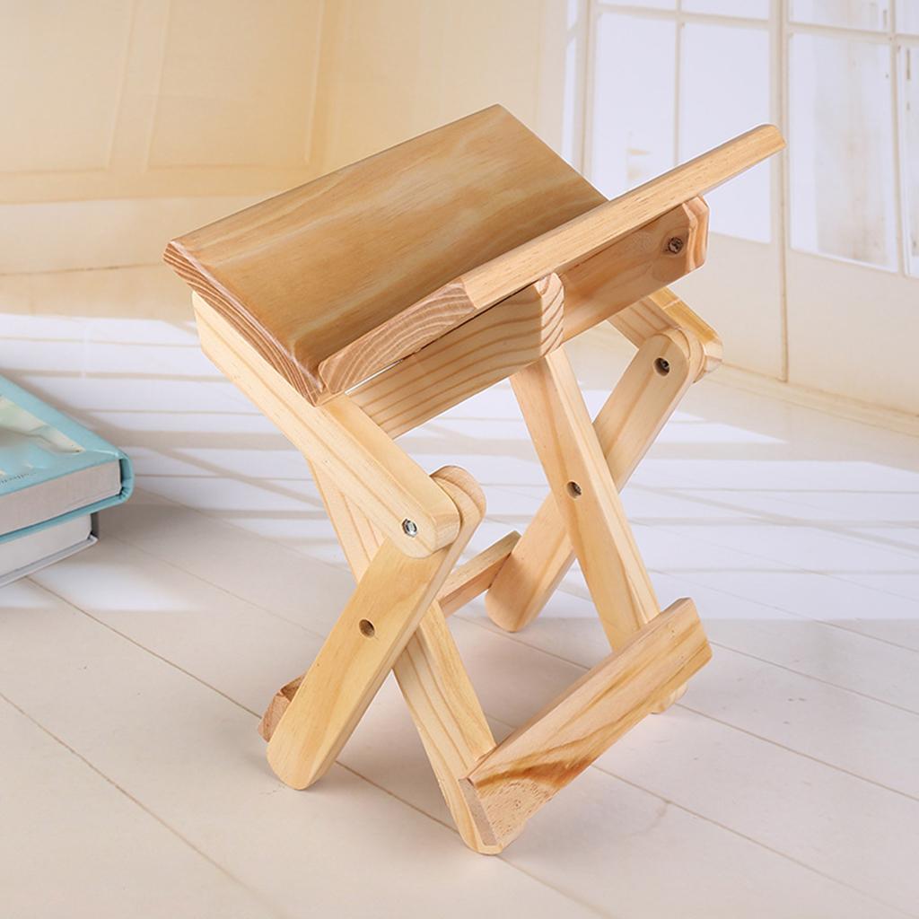 Foldable Small Wood Stool Heavy Duty Fishing Chair Seat for Kids Adults