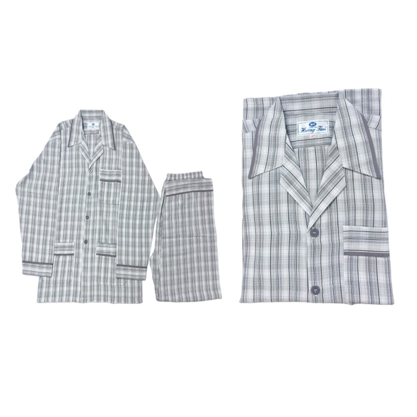 Bộ Pyjama HUONGTAM Lentol tay dài  nam cao cấp(PDT01N18). Chất liệu vải loại tốt:  mềm mại, thoáng mát, không phai màu