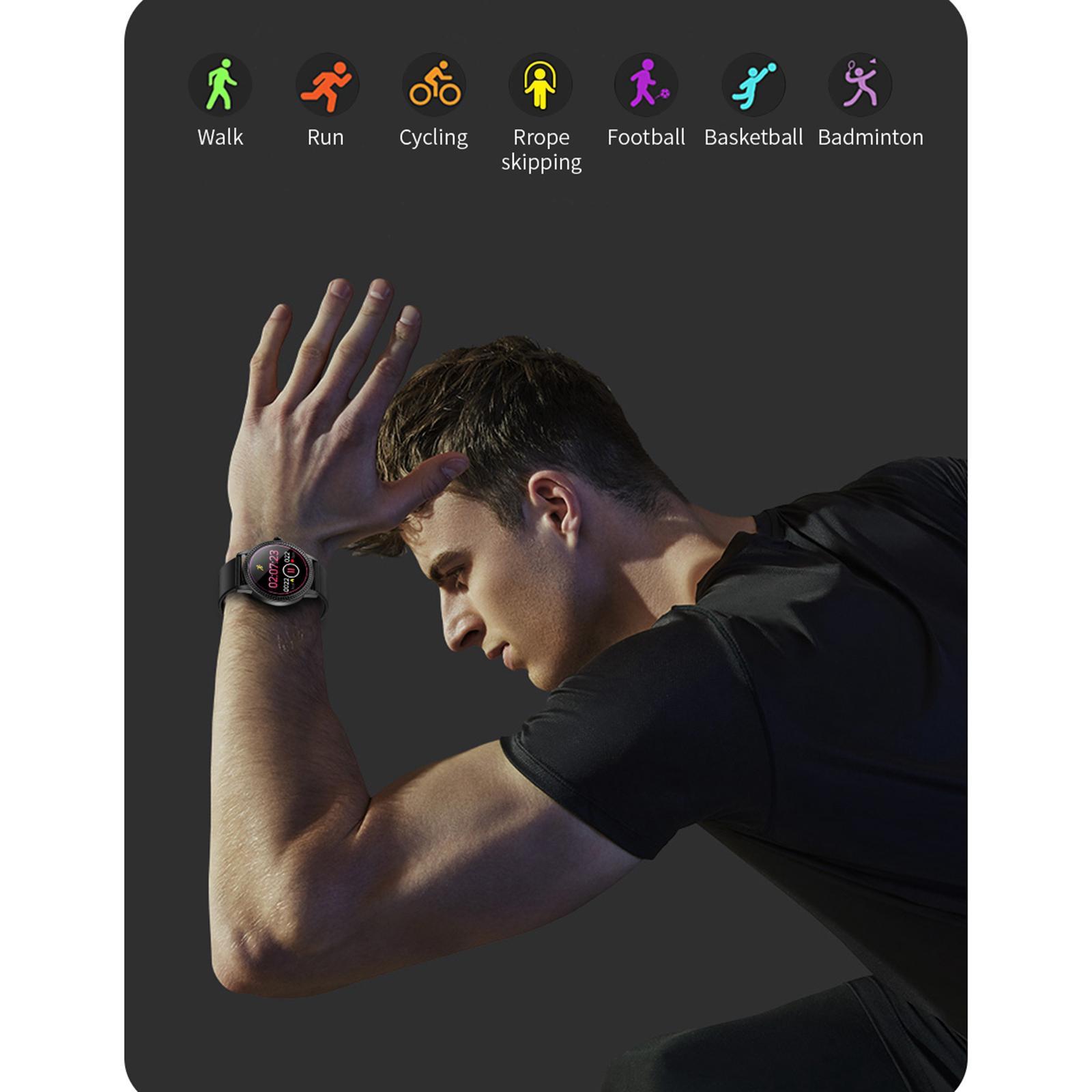 CF18P Smart Watch 1.08" Full Touch Heart Rate Monitor Black