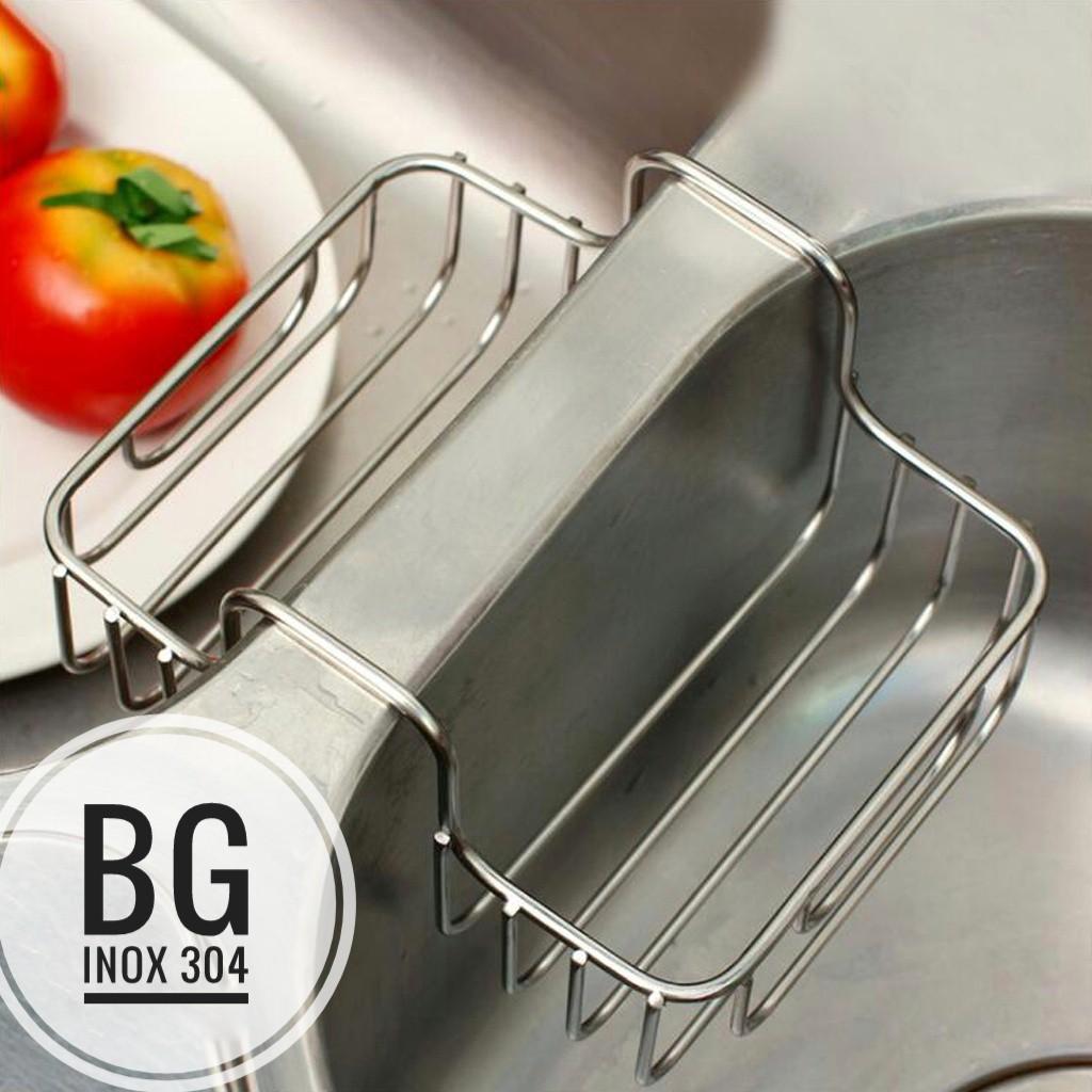 Giá để bọt biển, giẻ rửa bát đôi gài giữa 2 thành chậu rửa