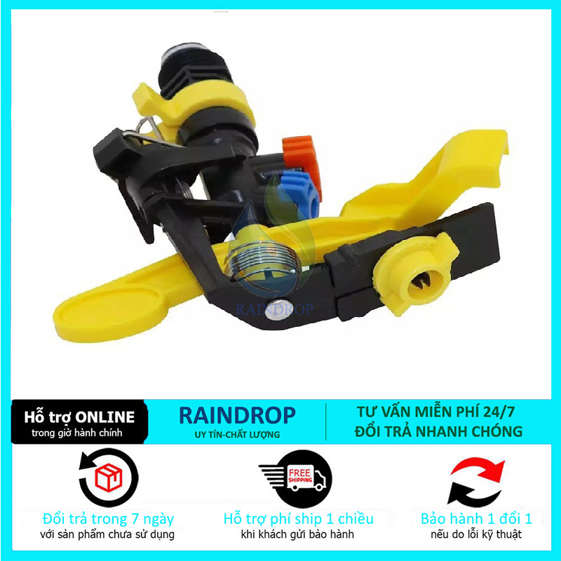 Vòi phun kép vàng rocker chỉnh góc 360 độ ren ngoài 21mm