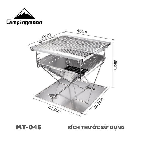 Bếp nướng than hoa gấp gọn 6-8 người Campingmoon MT-045