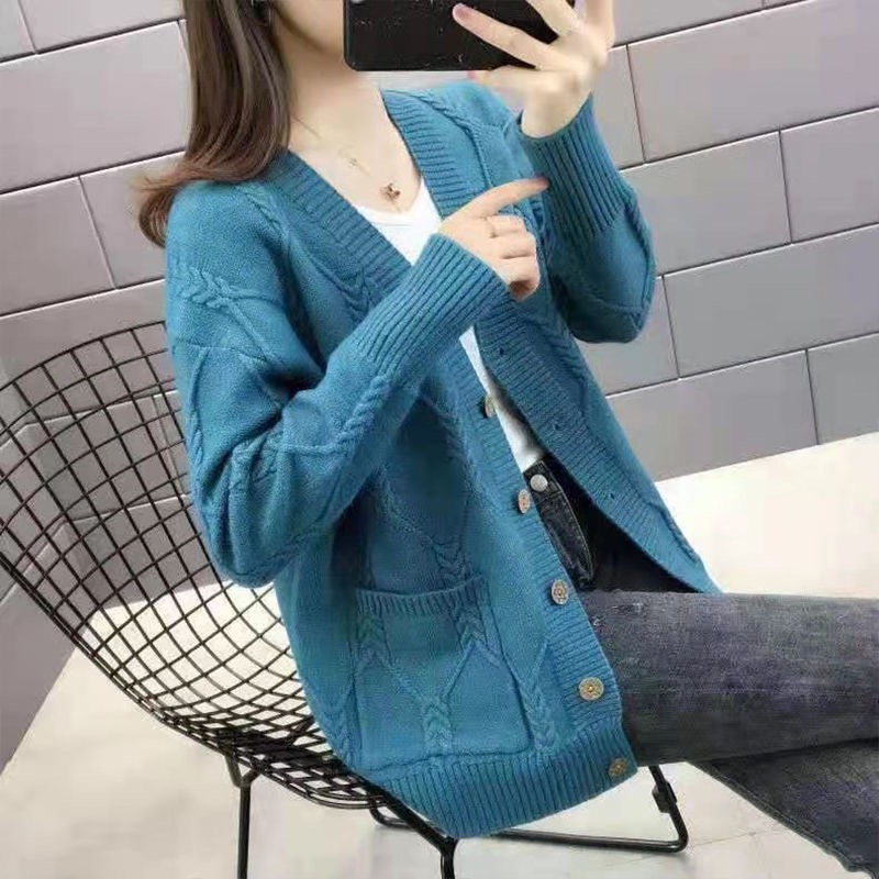 Áo khoác len cardigan nữ, áo len dệt kim cổ V phong cách Hàn Quốc hot nhất 2023