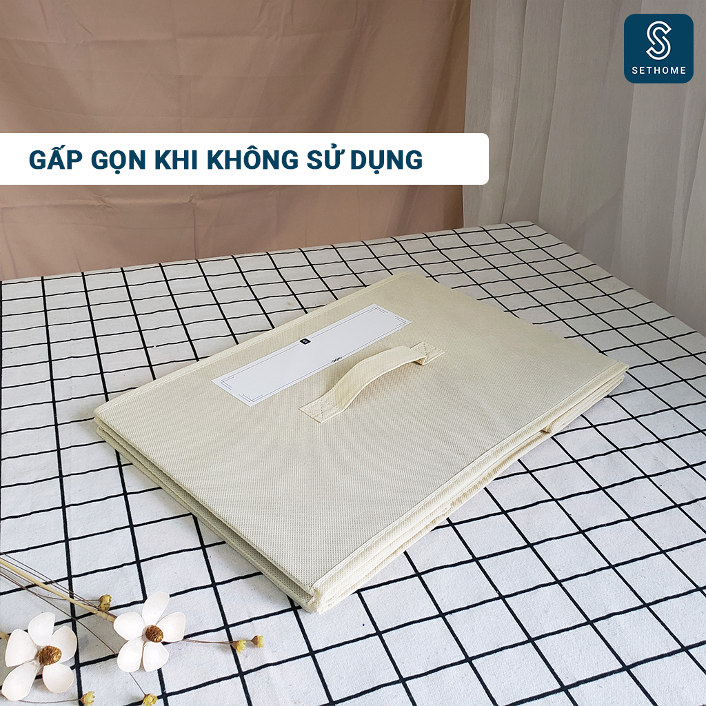 Hộp vải đựng quần áo SETHOME đa năng giỏ đựng đồ lót sách vở đồ cá nhân thùng đựng mỹ phẩm cao cấp dễ dang gấp gọn