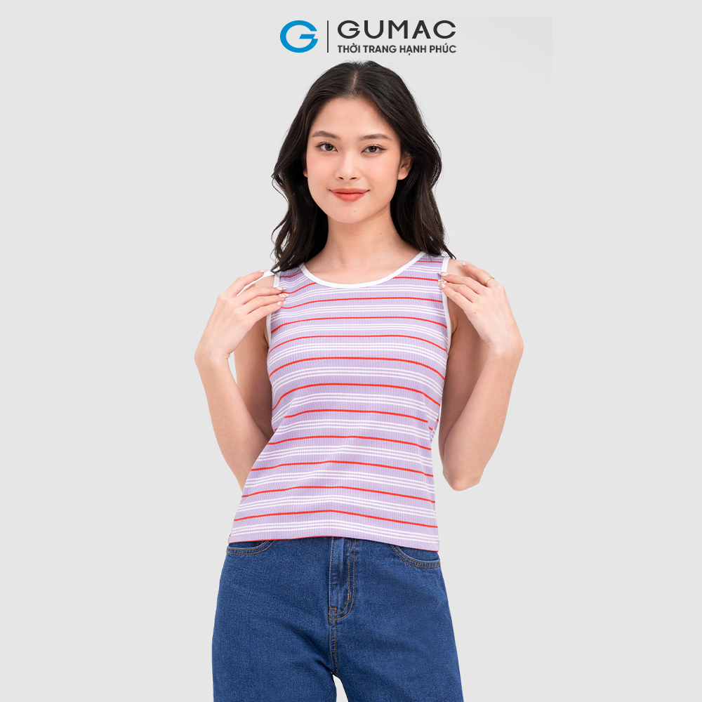 Áo tanktop nữ GUMAC ATC11051 sọc ngang phối viền năng động