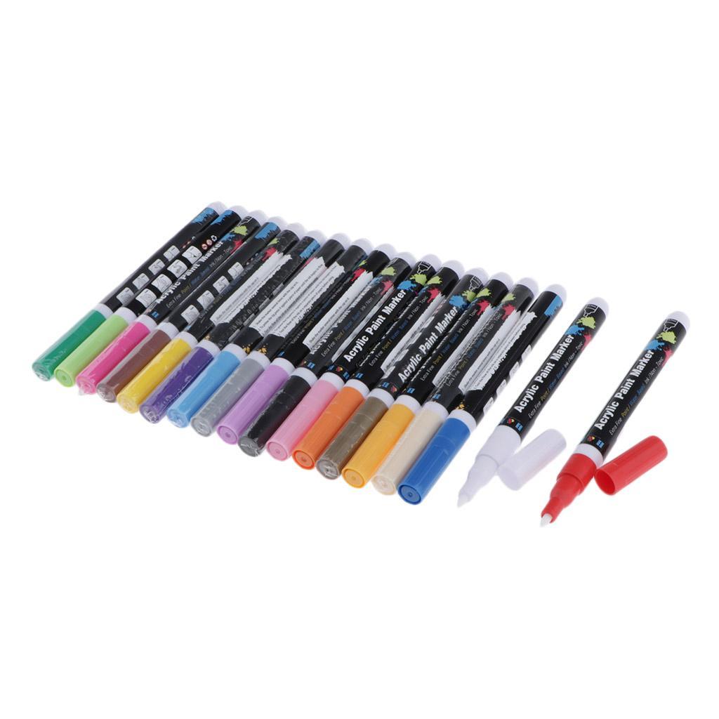 Paint Pens - Premium Acrylic Paint Pens & Rock Painting Kit for Painting Rocks, Glass, Ceramic, Porcelain. Permanent Oil Based Waterproof Markers