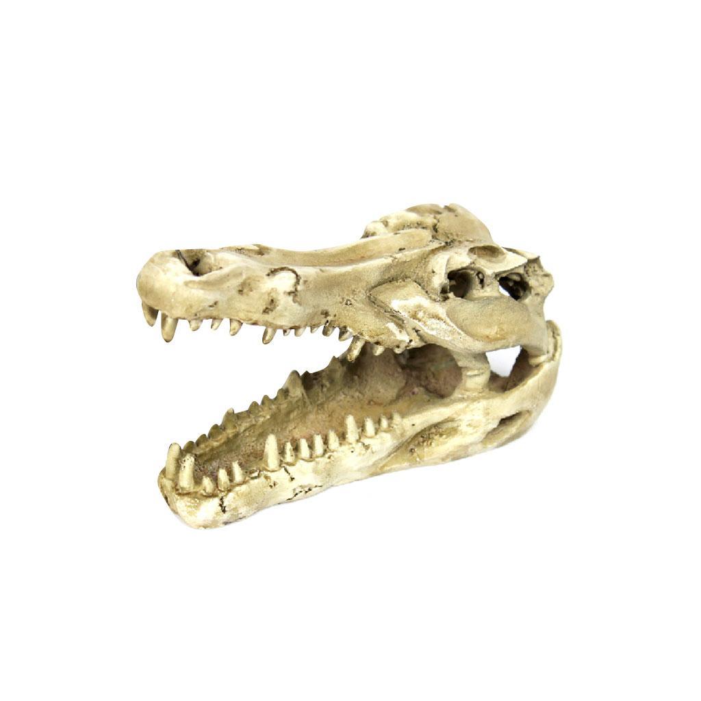 Reptile Terrarium Ornament Lizard Snake Cave Crocodile Skull  Tank Decor