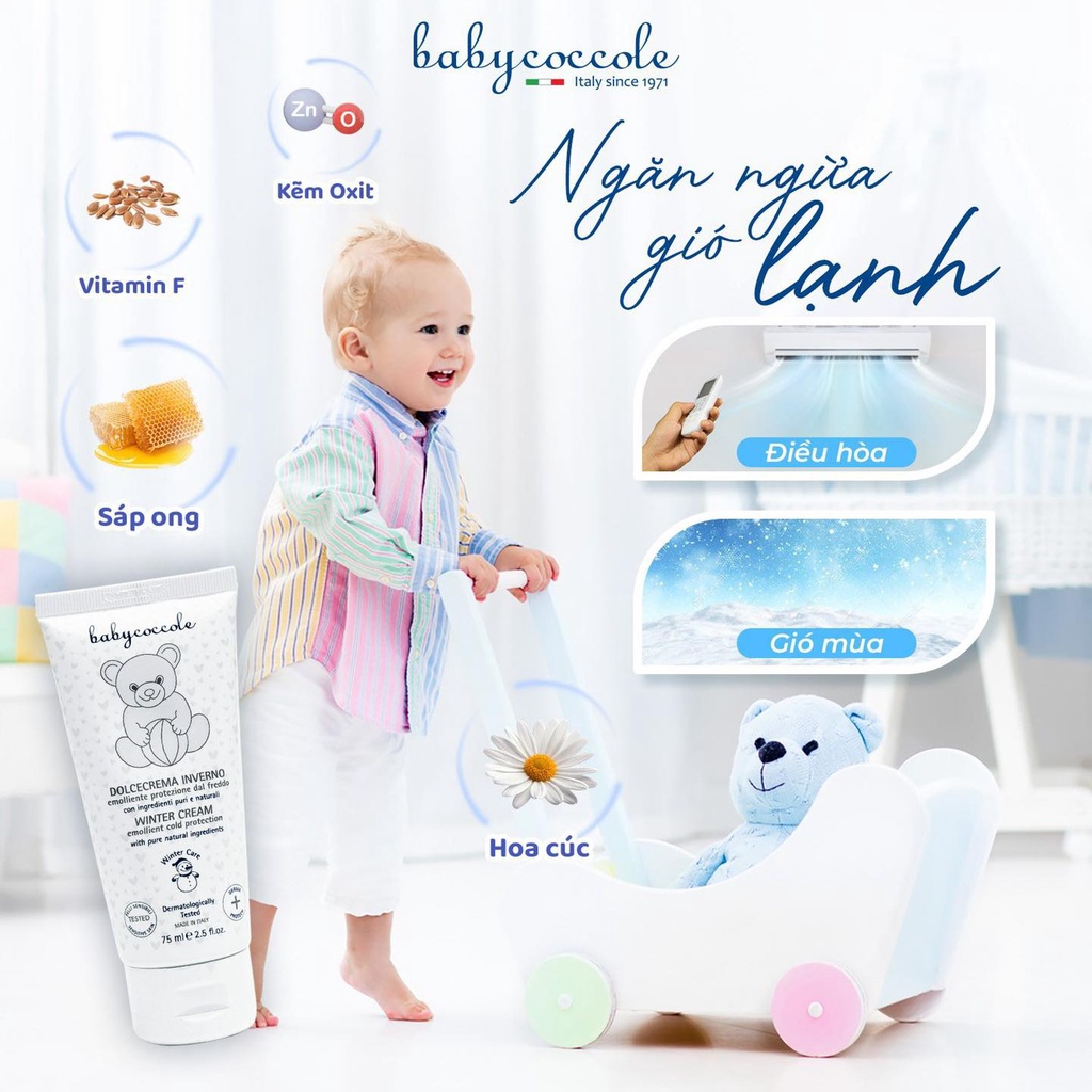 BABYCOCCOLE - Kem giữ ấm từ sáp ong và vitamin Babycoccole 75ml