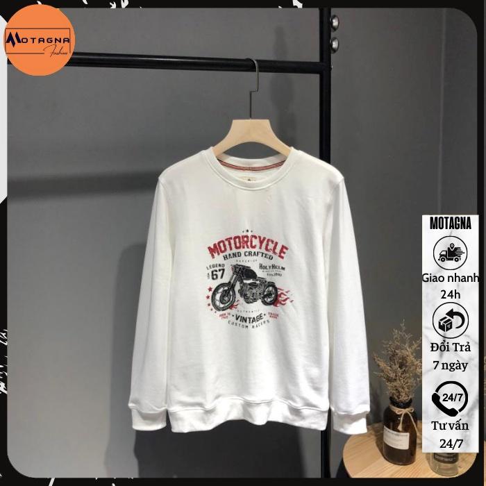 Áo thu đông nam chất đẹp, Áo nỉ cổ tròn chất đẹp kiểu dáng Hàn Quốc in Motorcycle mã NZ620