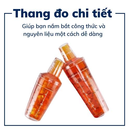 Bình lắc shaker nhựa bình lắc pha chế bình cocktail chia vạch nhựa cao cấp pha chế tiện lợi bình shaker chất lượng cao