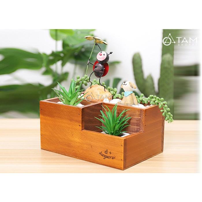 Hộp gỗ để bàn cắm bút số 05