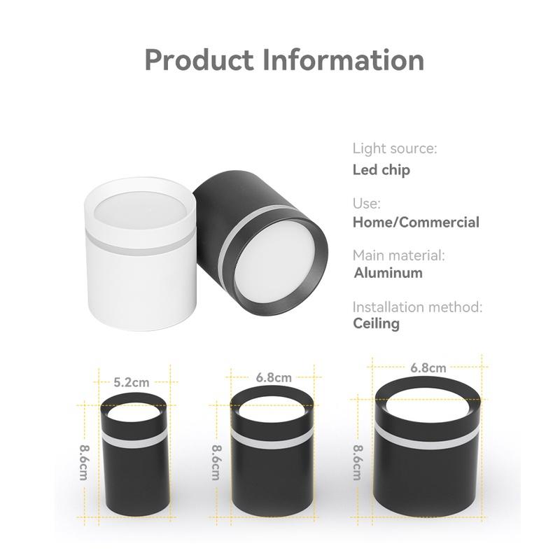 Đèn Downlight âm trần gắn trên bề mặt Đèn chiếu điểm 5/10/15w Cob Led Spot Đèn chiếu sáng trên trần Đèn chiếu sáng cho nhà bếp phòng ngủ