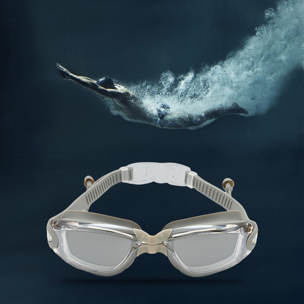 Swimming Goggles with Earplug Polarized Comfortable for Snorkeling gray