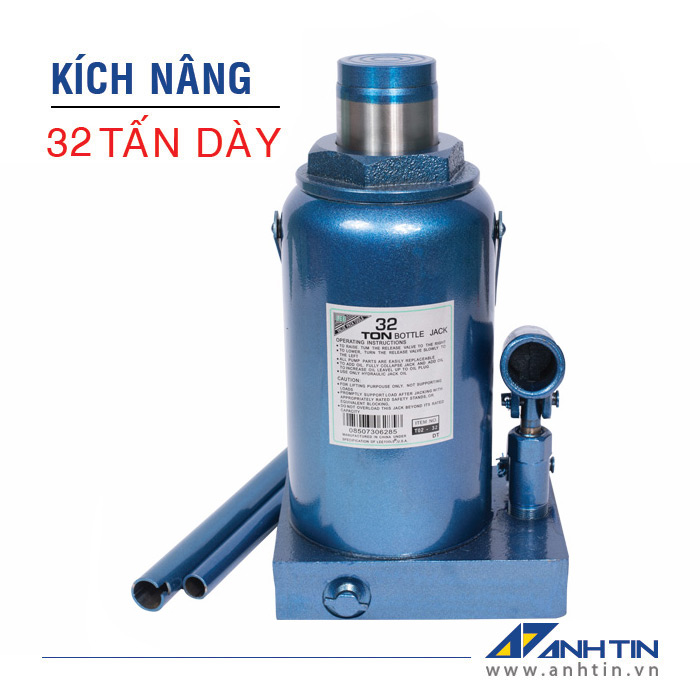 Con đội 32 tấn dày | Kích nâng xe ô tô xe tải | Kích thủy lực | 32 tấn dày | Chiều cao nâng 195mm