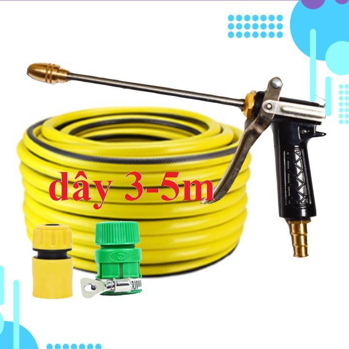 Bộ dây vòi xịt ️bơm nước phun sương️ , tăng áp 3 lần, loại 3m, 5m 206318Dđầu đồng, cút, nối PE, d.vàng