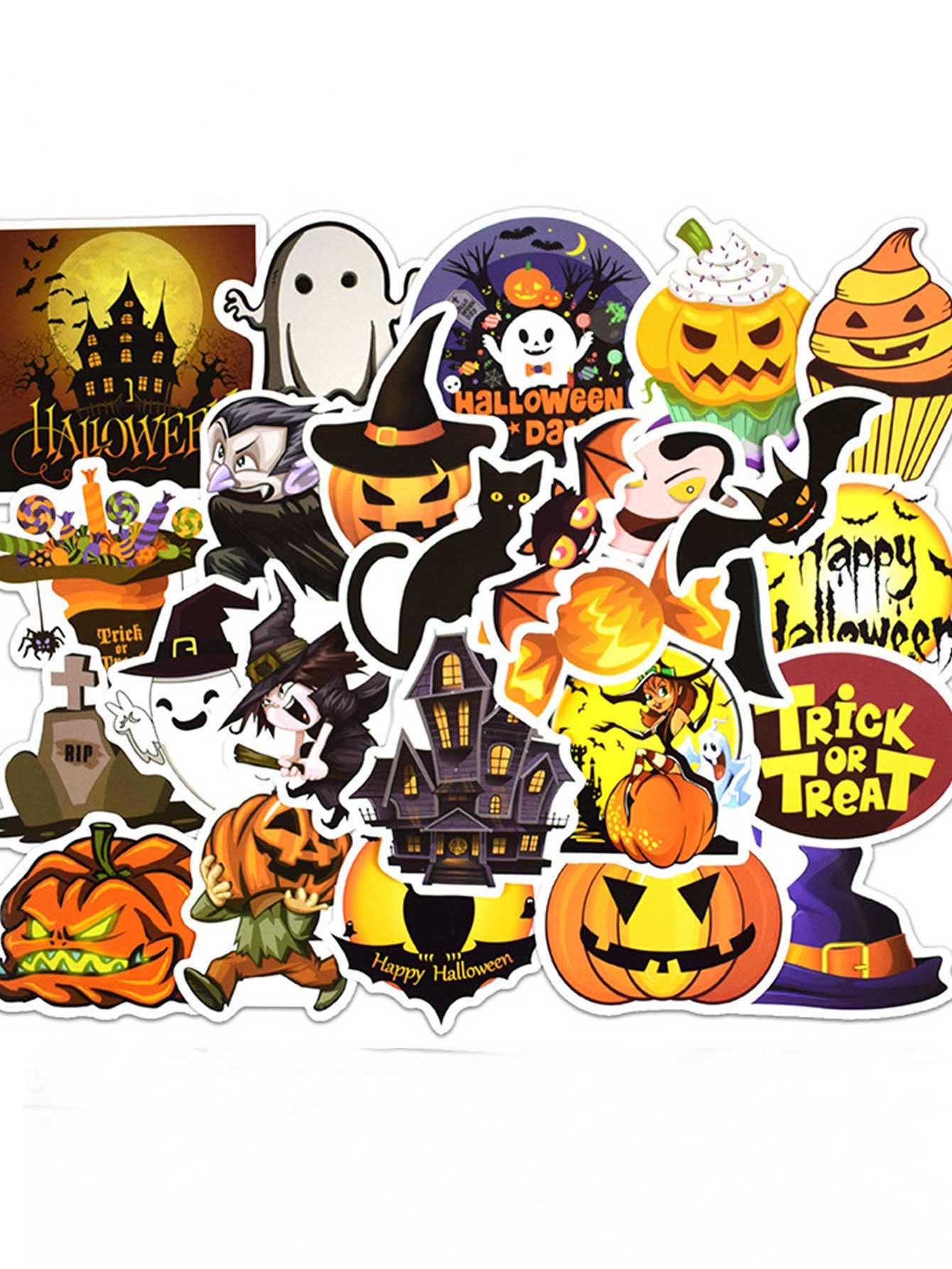 Set 30 Sticker Halloween ảnh ép lụa ( giao mẫu ngẫu nhiên)