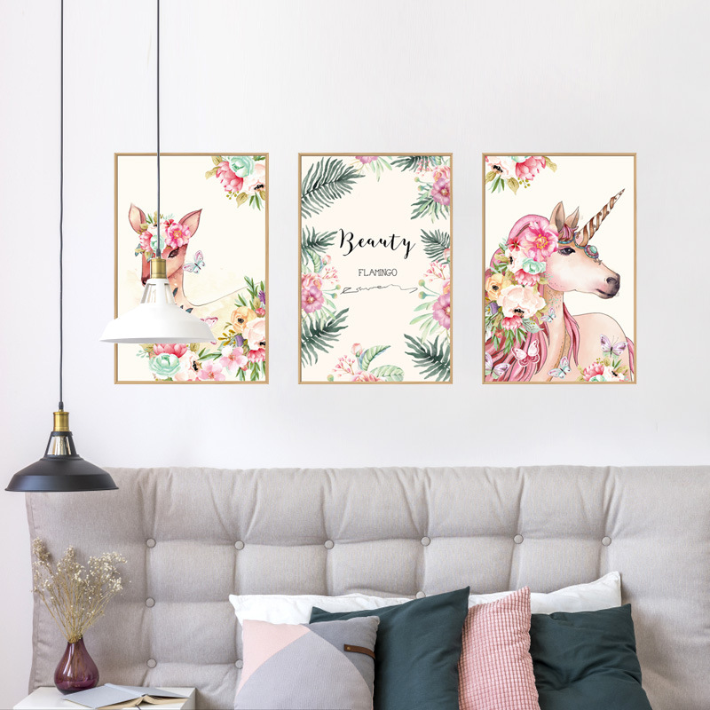 Decal dán tường 3D Flamigo trang trí phòng khách sáng tạo đẹp