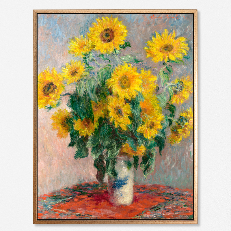 Tranh canvas trang trí treo tường danh hoạ tĩnh vật hoa - Bouquet of sunflowers