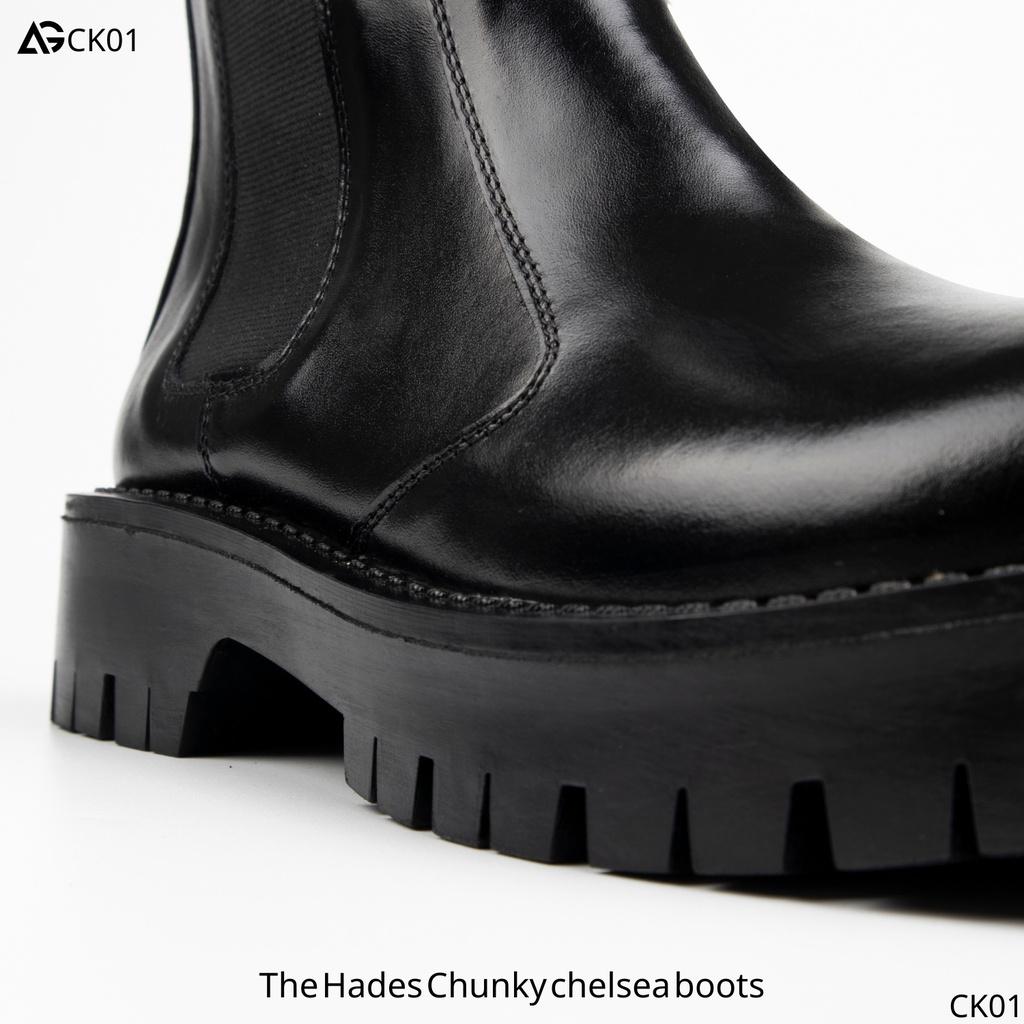 Giày Chelsea boot đế cao 4,5cm The Hades Chunky Chelsea boots August CK01  bảo hành 12 tháng