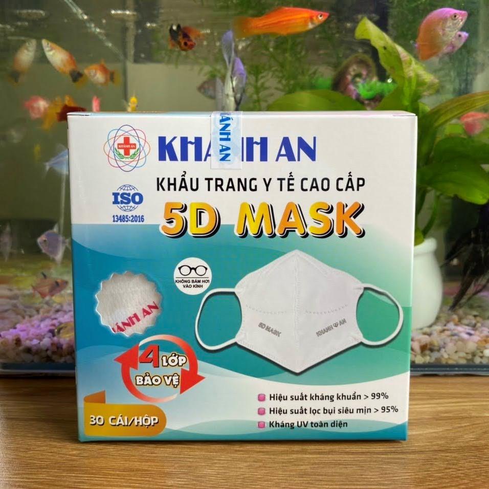 Khẩu trang y tế 5D MASK 4 lớp Khánh An cao cấp ngăn bụi vi khuẩn ngăn UV 95 đến 99% - XANH