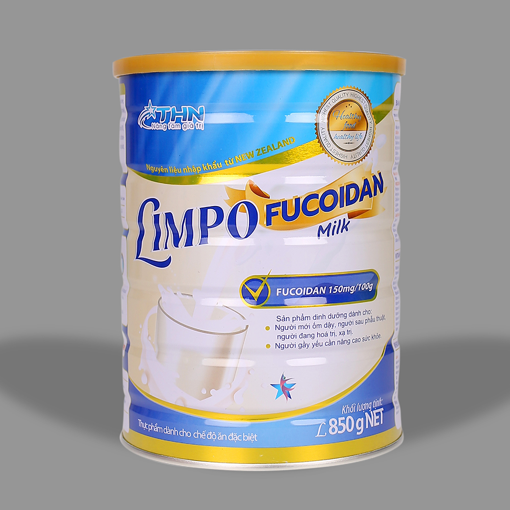 LIMPO MILK FUCOIDAN 850G - Sữa bột dinh dưỡng dành cho người hoá trị, xạ trị, người mới ốm dậy, người sau phẫu thuật