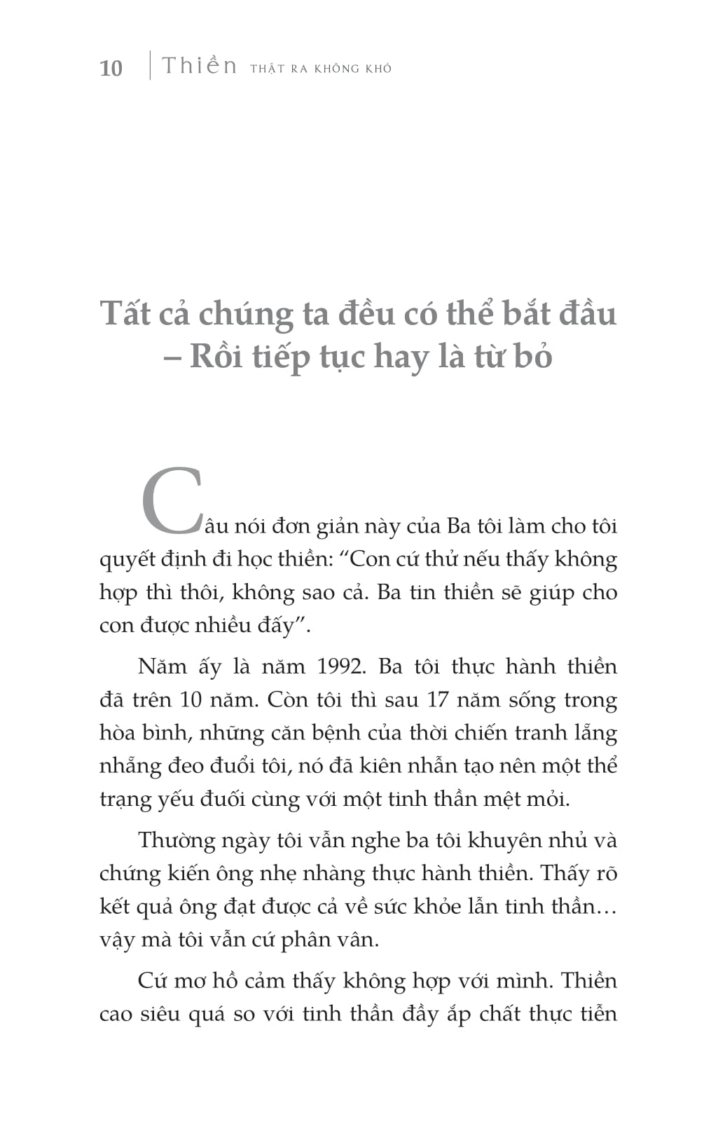 Thiền Thật Ra Không Khó