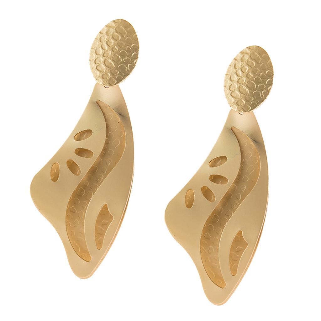 Geometric Dangle Earrings Retro Chunky Drop Earrings Costume Jewelry Golden