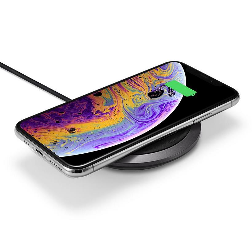 Đế sạc Spigen Essential F308W Wireless Fast Charger Black (10W) - Hàng chính hãng