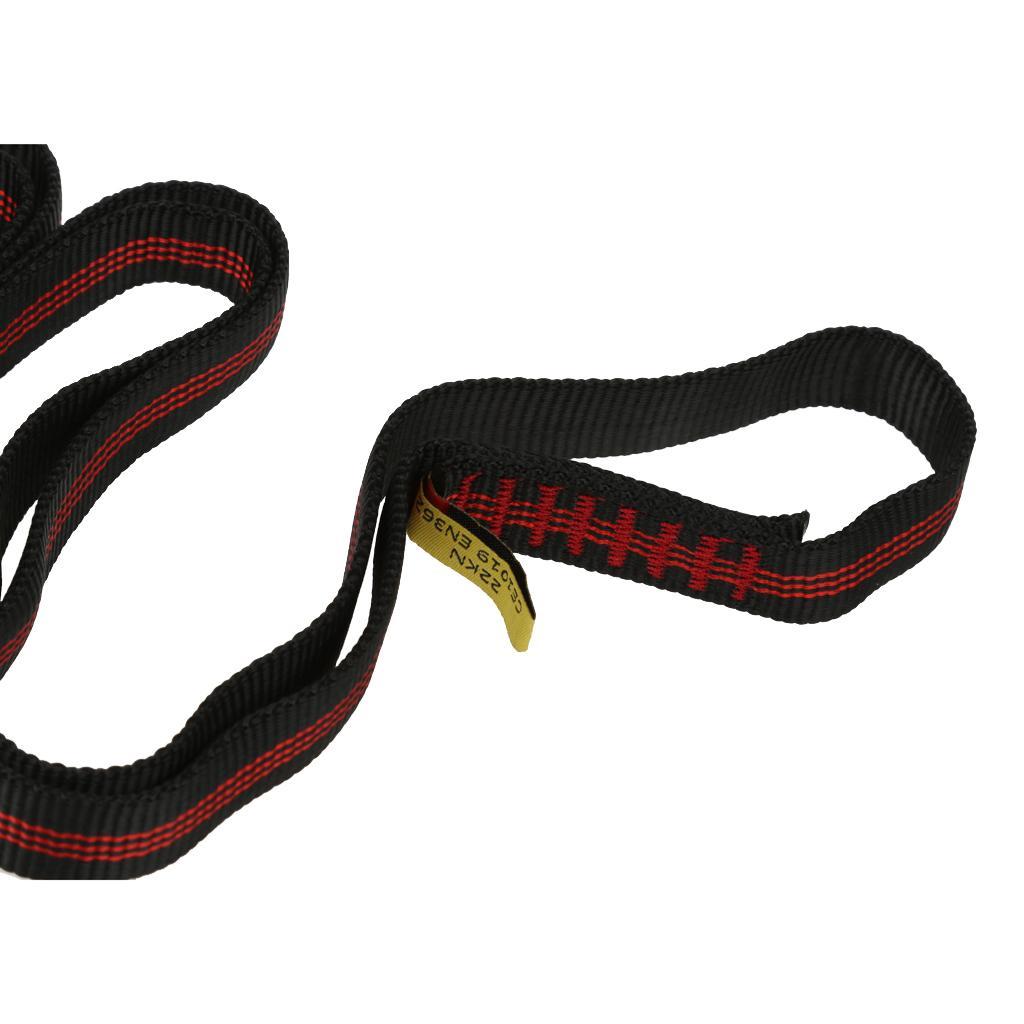 60cm Polyester Rock Tree Climbing Sling Strap Outdoor Mountaineering Black