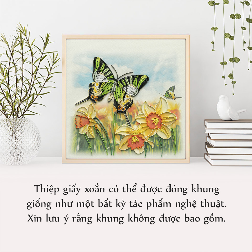 Thiệp Giấy Xoắn Động Vật - Bướm Xanh - NCC-B1502