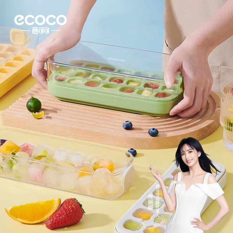 Khay Đá Tủ Lạnh Nhựa PP Cao Cấp Thông Minh Xả Đá Sau 1 Lần Nhấn, An Toàn Sức Khoẻ